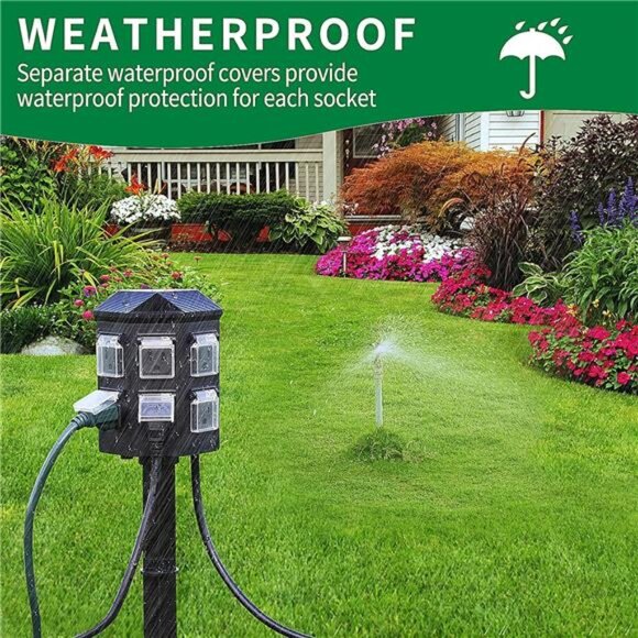 Power Stake Timer,100FT Range Remote Control,Dusk to Dawn Sensor Light Timer - Picture 4 of 8